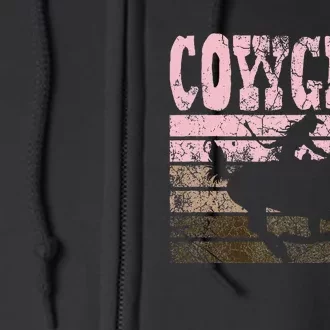 Cowgirl Cow Girl Horse Equestrian Brown Cowgirl Full Zip Hoodie