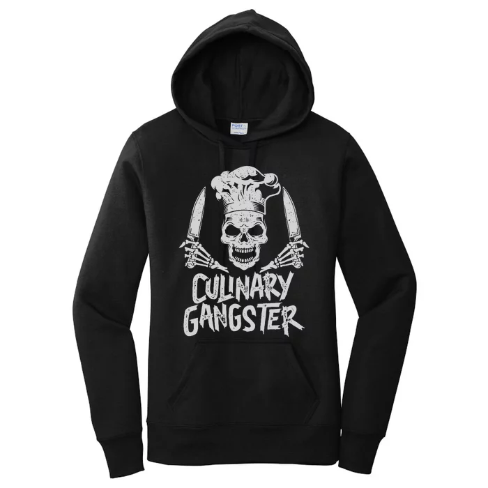 Chef Culinary Gangster Cook Skull Cooking Knife Women's Pullover Hoodie