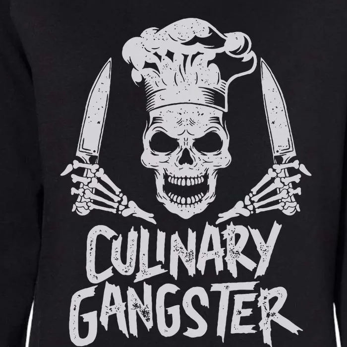 Chef Culinary Gangster Cook Skull Cooking Knife Womens California Wash Sweatshirt