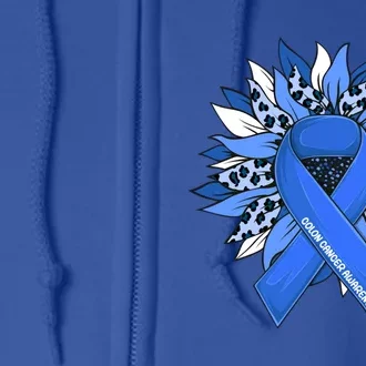 Colon Cancer Gift Sunflower Colon Cancer Awareness Gift Full Zip Hoodie