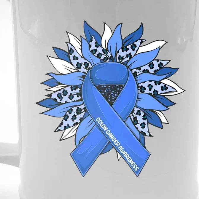 Colon Cancer Gift Sunflower Colon Cancer Awareness Gift Front & Back Beer Stein