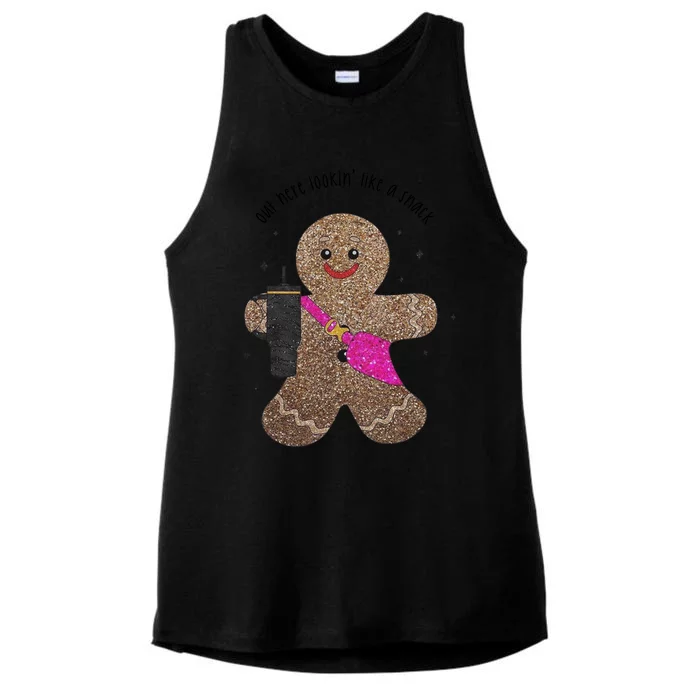 Cookies Christmas Gingerbread Out Here Lookin Like A Snack Gift Ladies Tri-Blend Wicking Tank