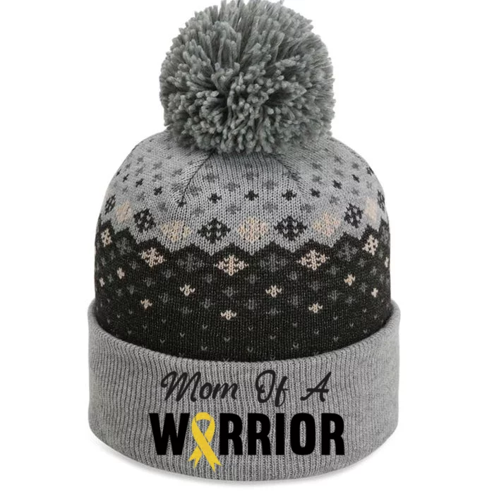 Childhood Cancer Gift Awareness Mom Of A Warrior Messy Bun Gift The Baniff Cuffed Pom Beanie