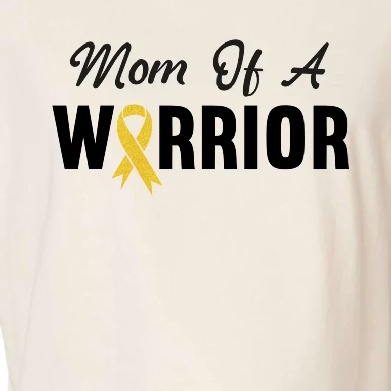 Childhood Cancer Gift Awareness Mom Of A Warrior Messy Bun Gift Garment-Dyed Women's Muscle Tee