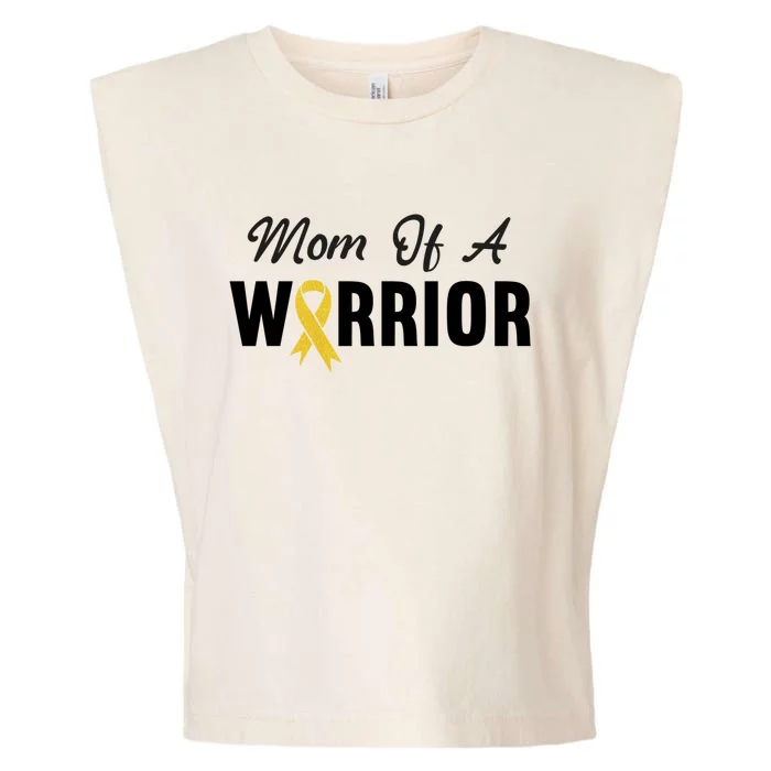 Childhood Cancer Gift Awareness Mom Of A Warrior Messy Bun Gift Garment-Dyed Women's Muscle Tee