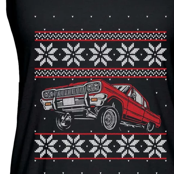 Classic Car Guys Matching Ugly Christmas Old Car Enthusiasts Ladies Essential Flowy Tank