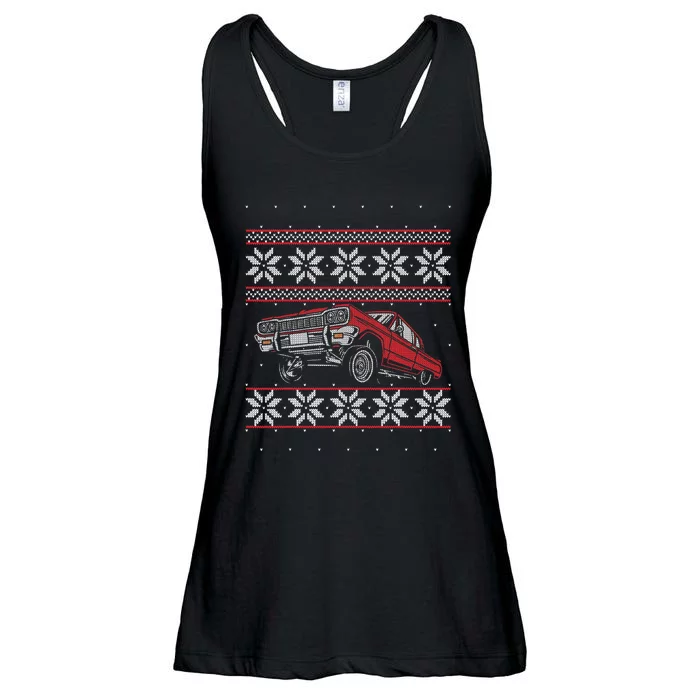 Classic Car Guys Matching Ugly Christmas Old Car Enthusiasts Ladies Essential Flowy Tank