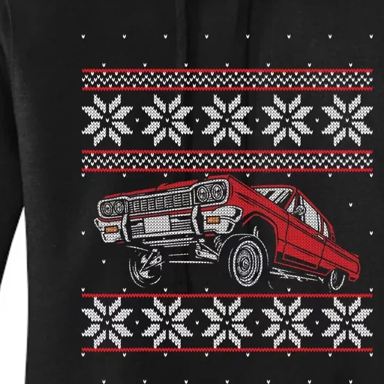 Classic Car Guys Matching Ugly Christmas Old Car Enthusiasts Women's Pullover Hoodie