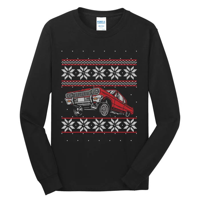 Classic Car Guys Matching Ugly Christmas Old Car Enthusiasts Tall Long Sleeve T-Shirt