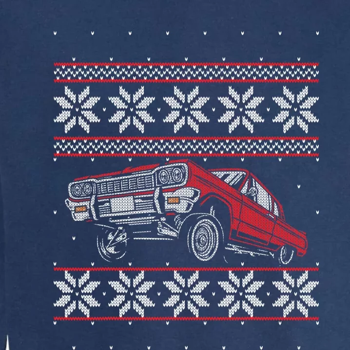 Classic Car Guys Matching Ugly Christmas Old Car Enthusiasts Garment-Dyed Sweatshirt