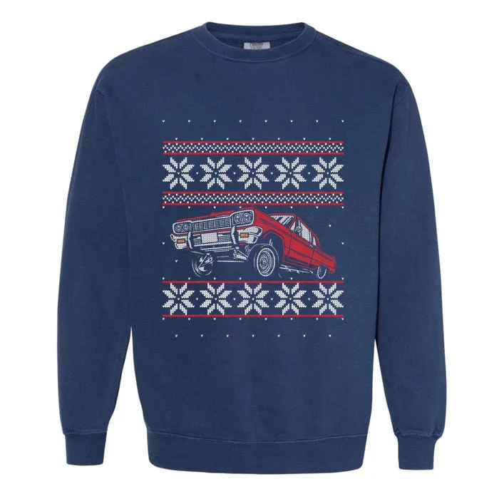 Classic Car Guys Matching Ugly Christmas Old Car Enthusiasts Garment-Dyed Sweatshirt