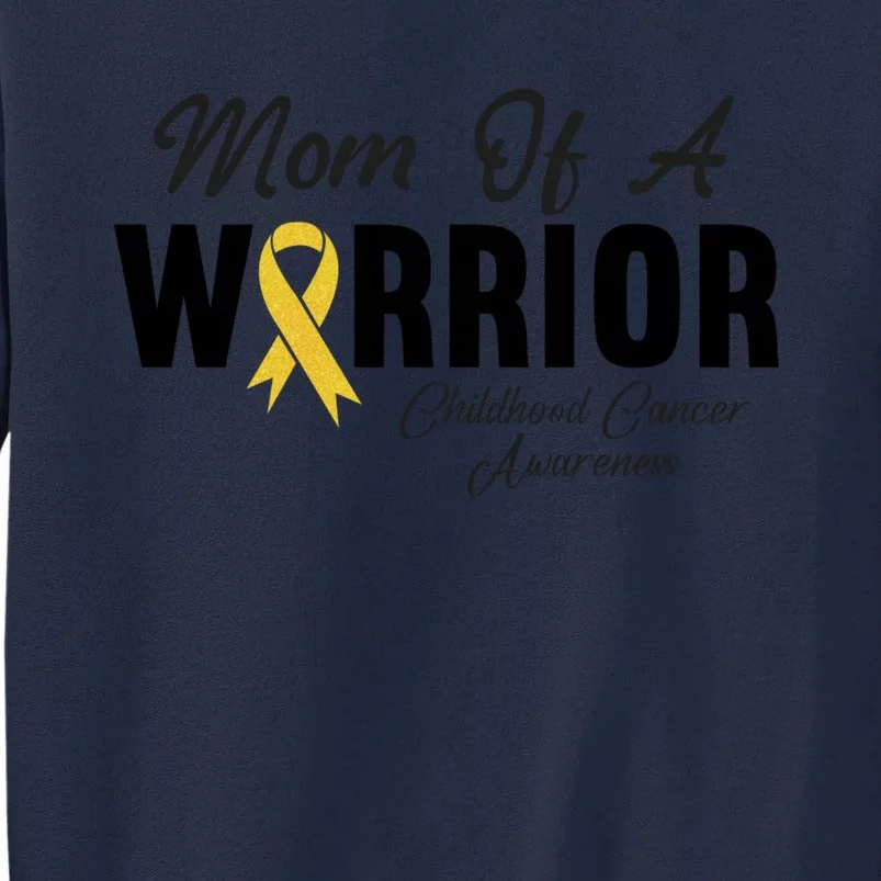 Childhood Cancer Gift Awareness Mom Of A Warrior Messy Bun Gift Tall Sweatshirt