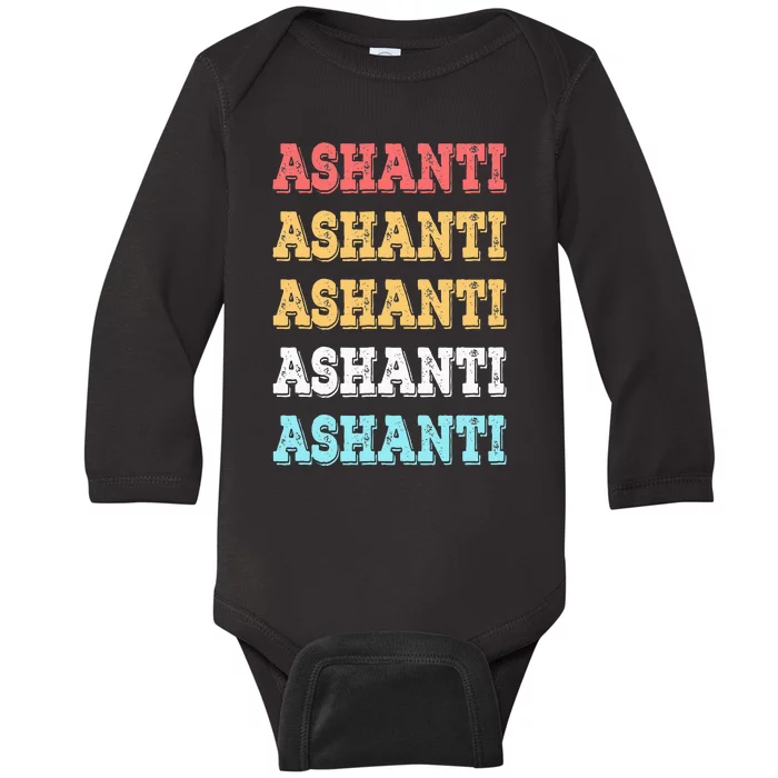 Cute Custom Gift Ashanti Name Personalized Baby Long Sleeve Bodysuit