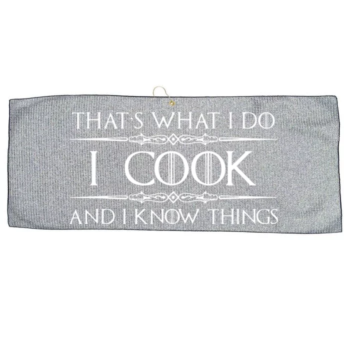 Chef Cook Gifts I Cook I Know Things Funny Cooking Large Microfiber Waffle Golf Towel