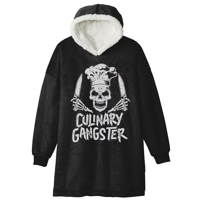 Chef Culinary Gangster Cook Skull Cooking Knife Hooded Wearable Blanket