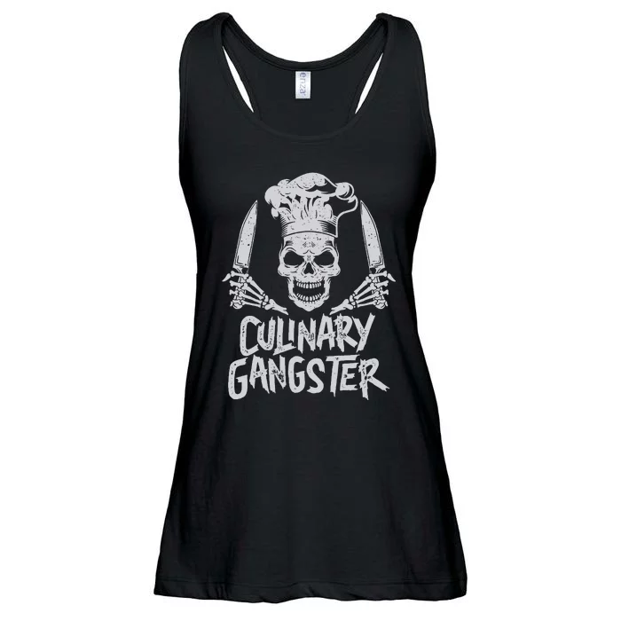 Chef Culinary Gangster Cook Skull Cooking Knife Ladies Essential Flowy Tank