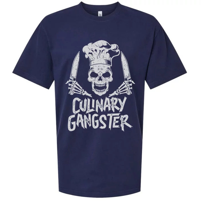 Chef Culinary Gangster Cook Skull Cooking Knife Sueded Cloud Jersey T-Shirt