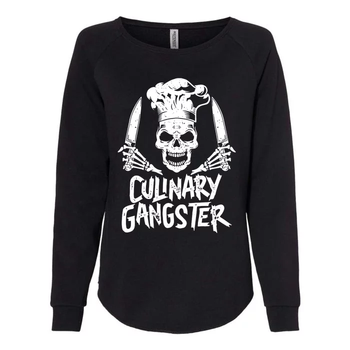 Chef Culinary Gangster Men Women Cook Skull Cooking Knife Womens California Wash Sweatshirt