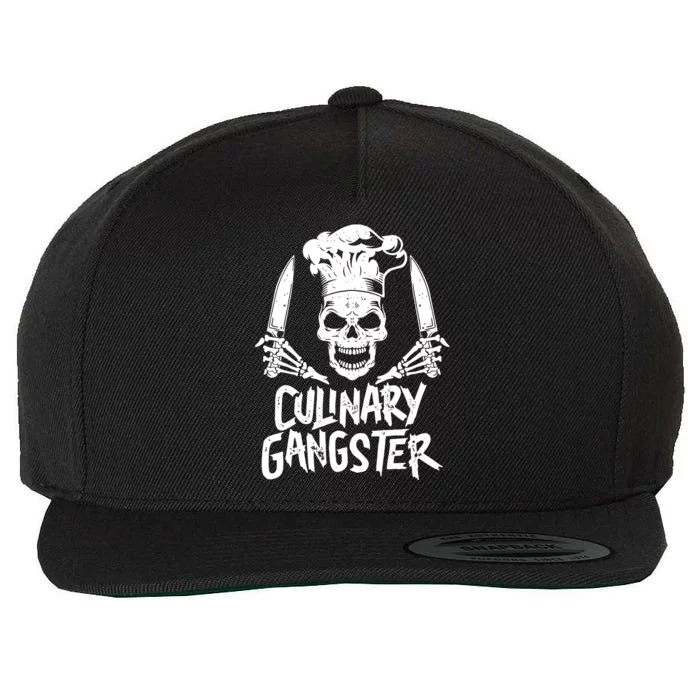 Chef Culinary Gangster Men Women Cook Skull Cooking Knife Wool Snapback Cap