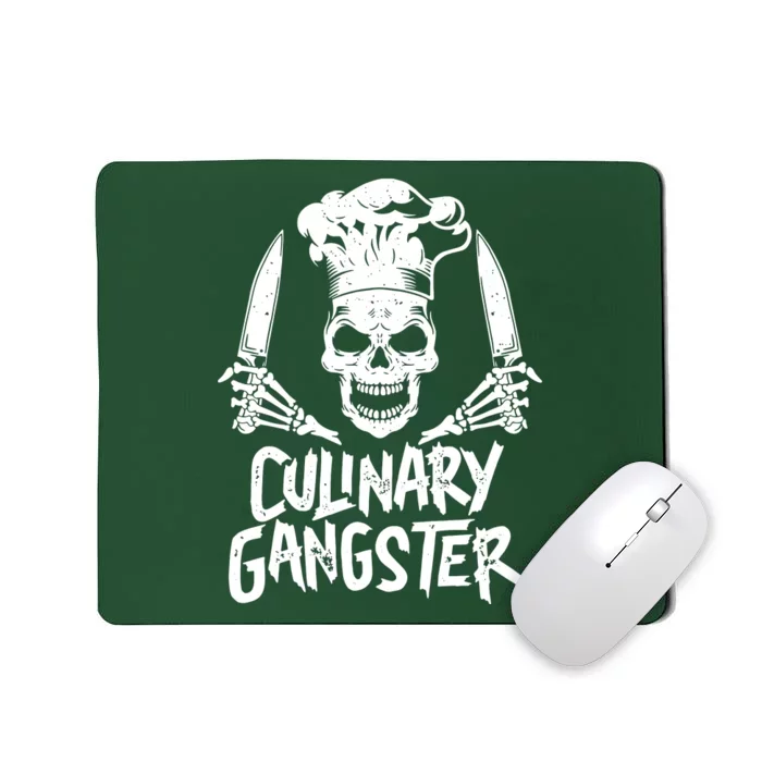 Chef Culinary Gangster Men Women Cook Skull Cooking Knife Mousepad