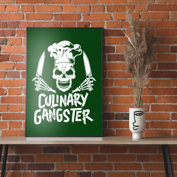 Chef Culinary Gangster Men Women Cook Skull Cooking Knife Poster