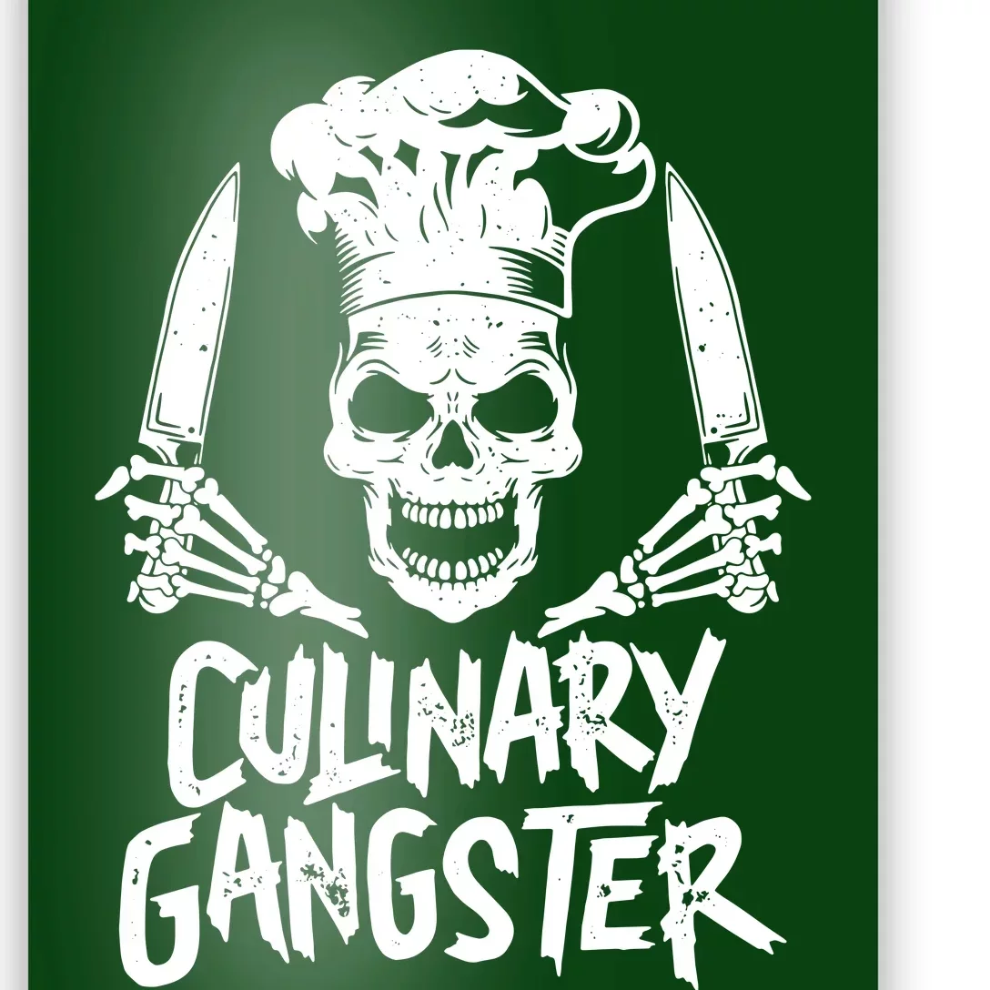 Chef Culinary Gangster Men Women Cook Skull Cooking Knife Poster