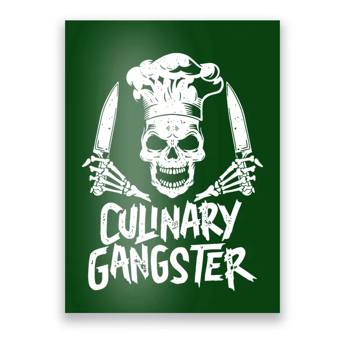 Chef Culinary Gangster Men Women Cook Skull Cooking Knife Poster