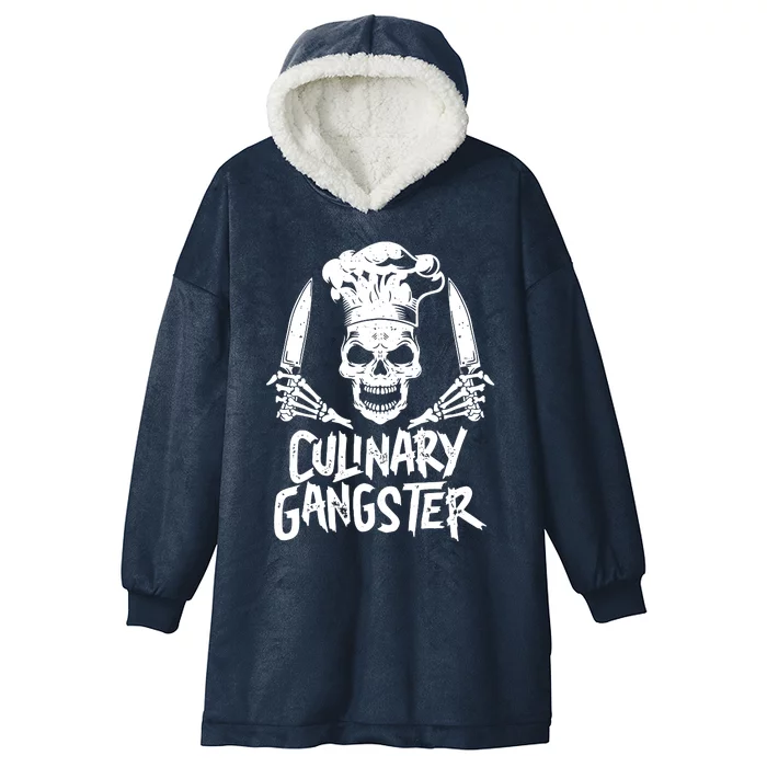 Chef Culinary Gangster Men Women Cook Skull Cooking Knife Hooded Wearable Blanket