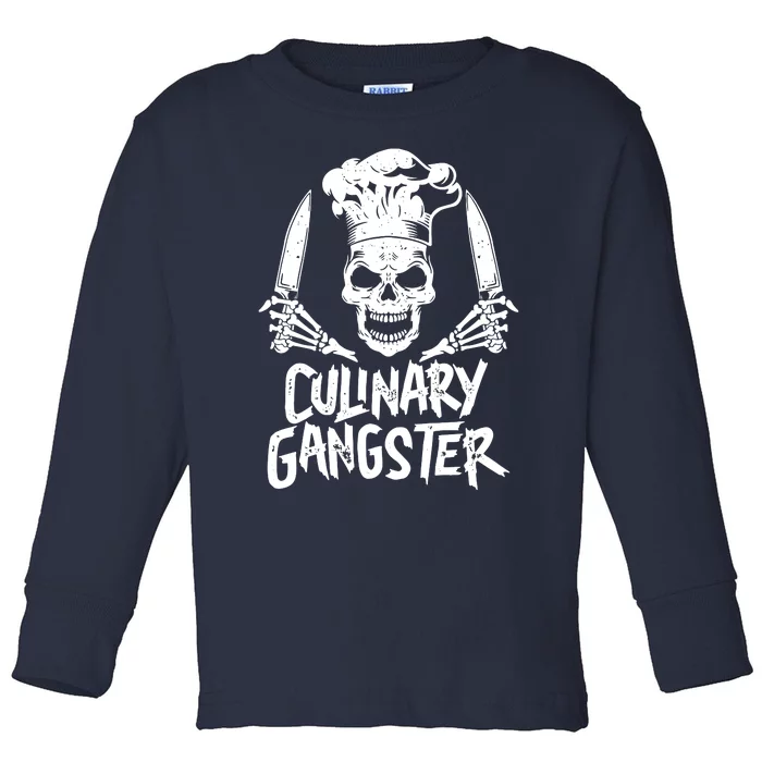 Chef Culinary Gangster Men Women Cook Skull Cooking Knife Toddler Long Sleeve Shirt