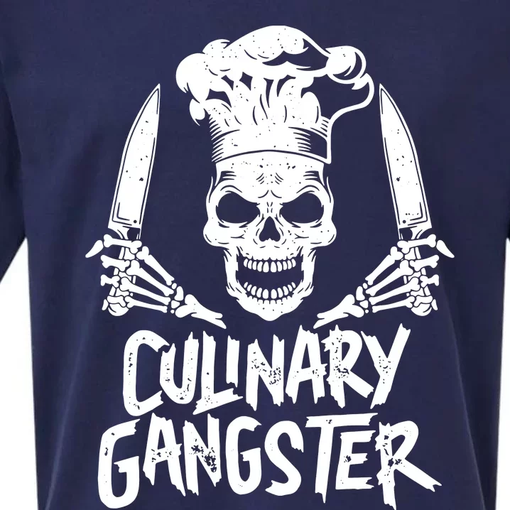 Chef Culinary Gangster Men Women Cook Skull Cooking Knife Sueded Cloud Jersey T-Shirt