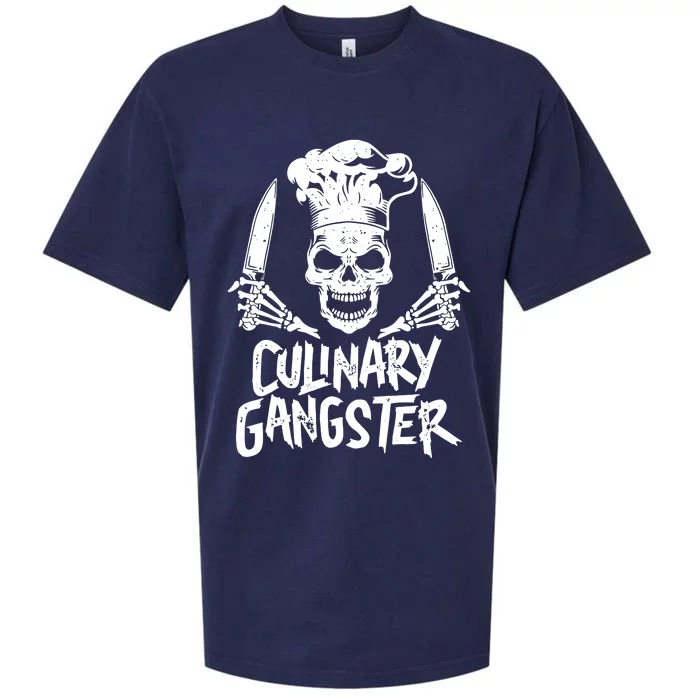 Chef Culinary Gangster Men Women Cook Skull Cooking Knife Sueded Cloud Jersey T-Shirt