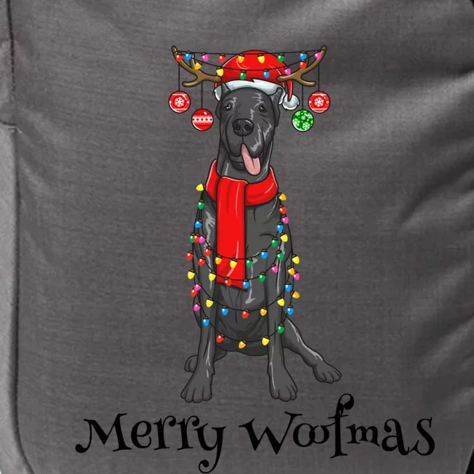 Christmas Cute Great Dane Dog Holiday Lights Merry Woofmas Gift Impact Tech Backpack