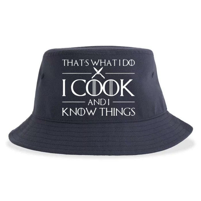 Chef & Cook Gifts I Cook & I Know Things Funny Cooking Sustainable Bucket Hat