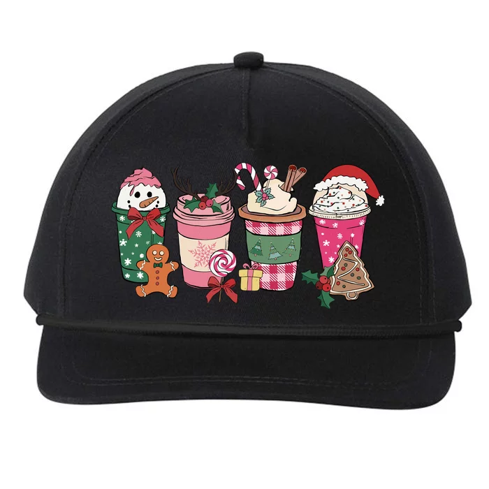 Coffee Christmas Gingerbread Pink Wo Latte Cozy Winter Snapback Five-Panel Rope Hat