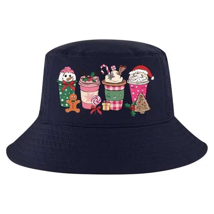 Coffee Christmas Gingerbread Pink Wo Latte Cozy Winter Cool Comfort Performance Bucket Hat