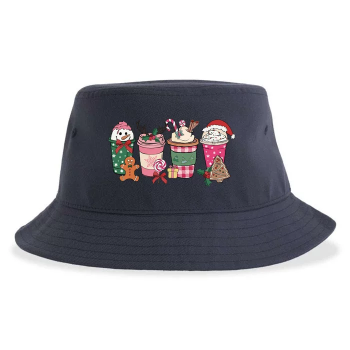 Coffee Christmas Gingerbread Pink Wo Latte Cozy Winter Sustainable Bucket Hat