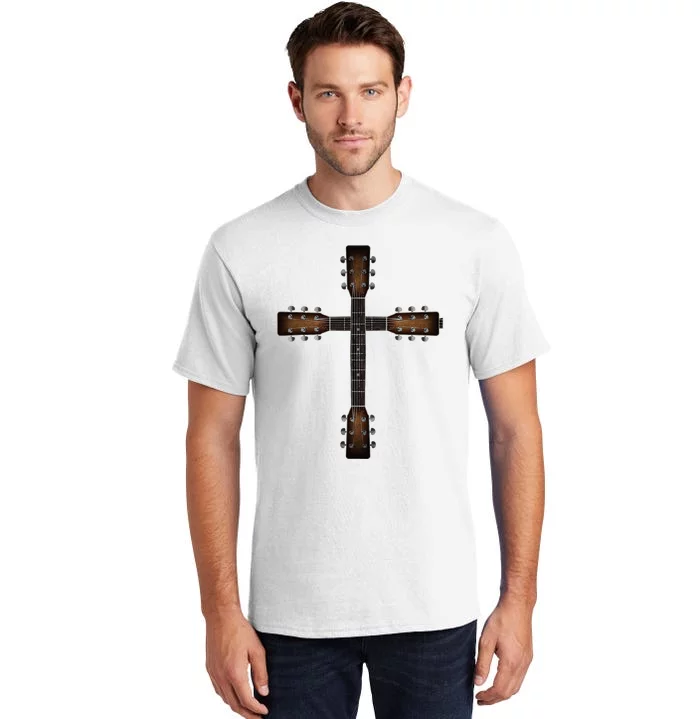 Cool Christian Guitar Cross Cute Musician Guitarist Tall T-Shirt