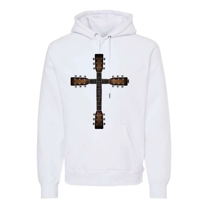 Cool Christian Guitar Cross Cute Musician Guitarist Premium Hoodie