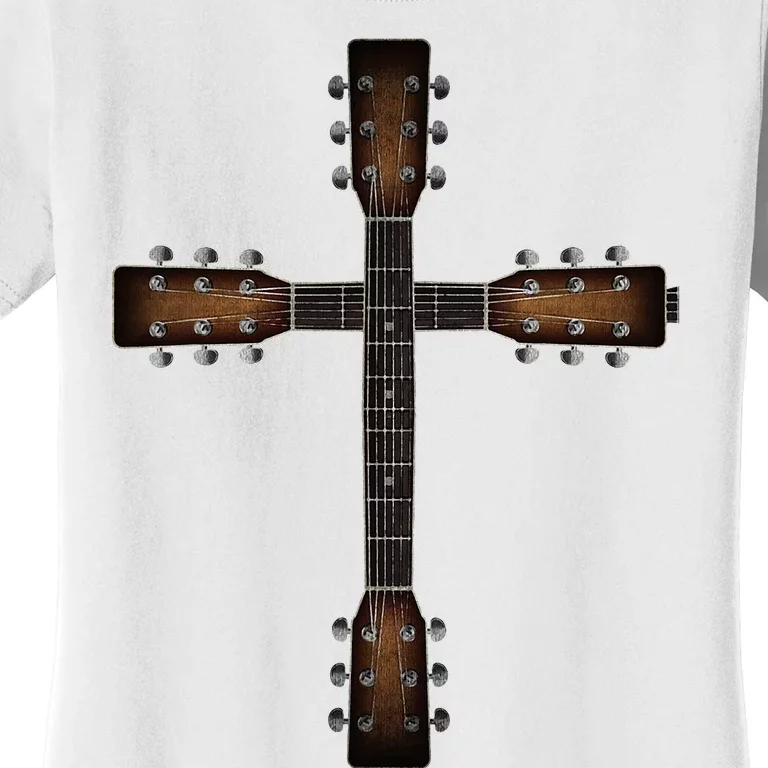 Cool Christian Guitar Cross Cute Musician Guitarist Women's T-Shirt