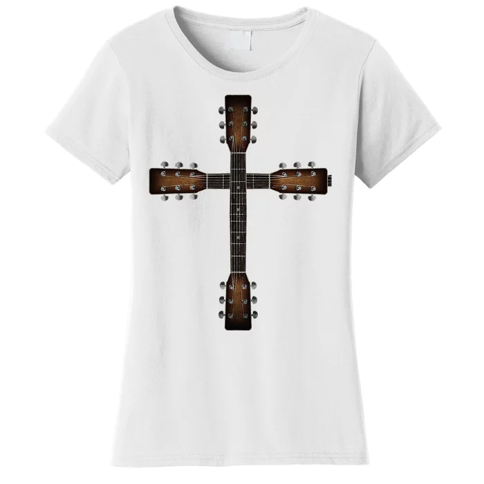 Cool Christian Guitar Cross Cute Musician Guitarist Women's T-Shirt