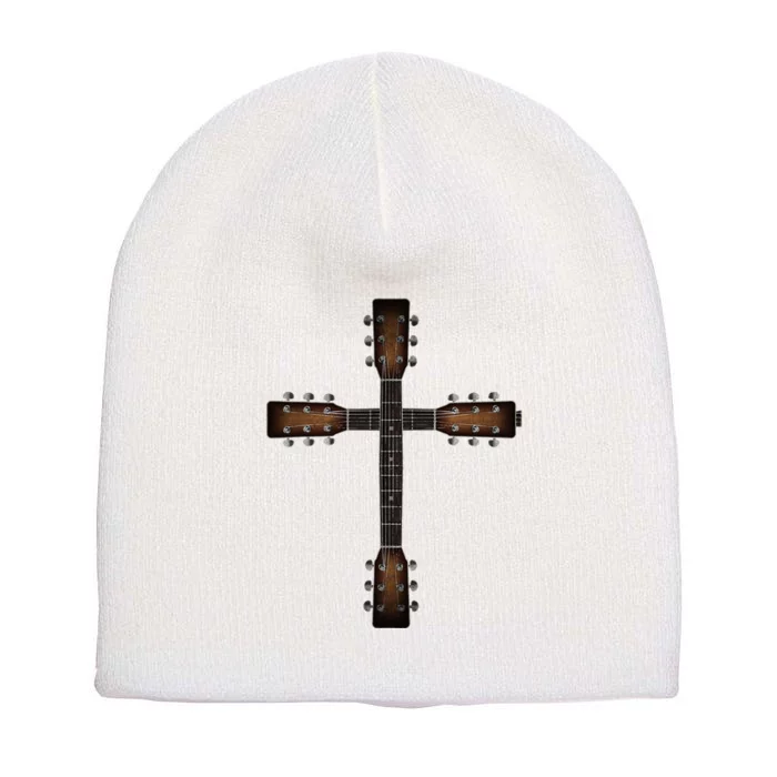 Cool Christian Guitar Cross Cute Musician Guitarist Short Acrylic Beanie