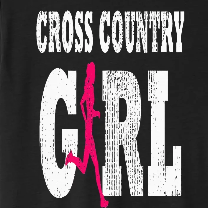 Cross Country Girl Runner Silhouette Sport Gift ChromaSoft Performance T-Shirt