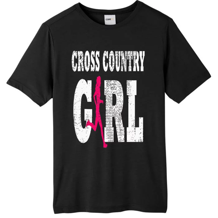 Cross Country Girl Runner Silhouette Sport Gift ChromaSoft Performance T-Shirt