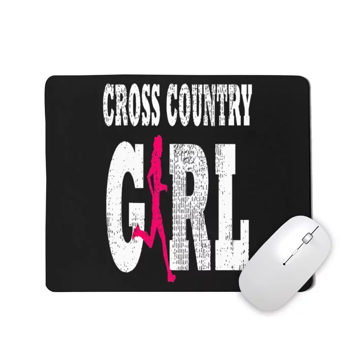 Cross Country Girl Runner Silhouette Sport Gift Mousepad