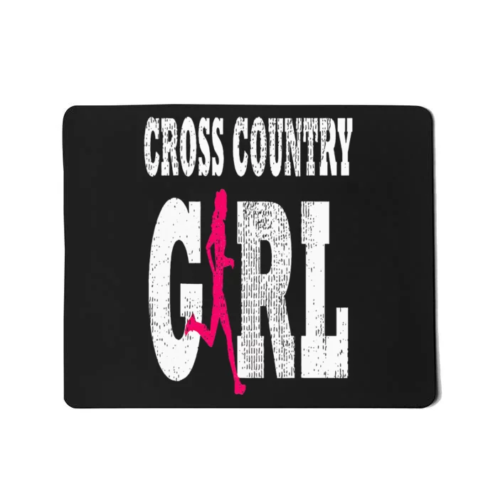 Cross Country Girl Runner Silhouette Sport Gift Mousepad