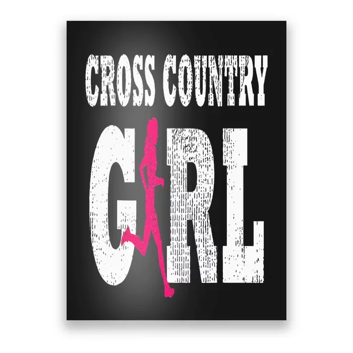 Cross Country Girl Runner Silhouette Sport Gift Poster