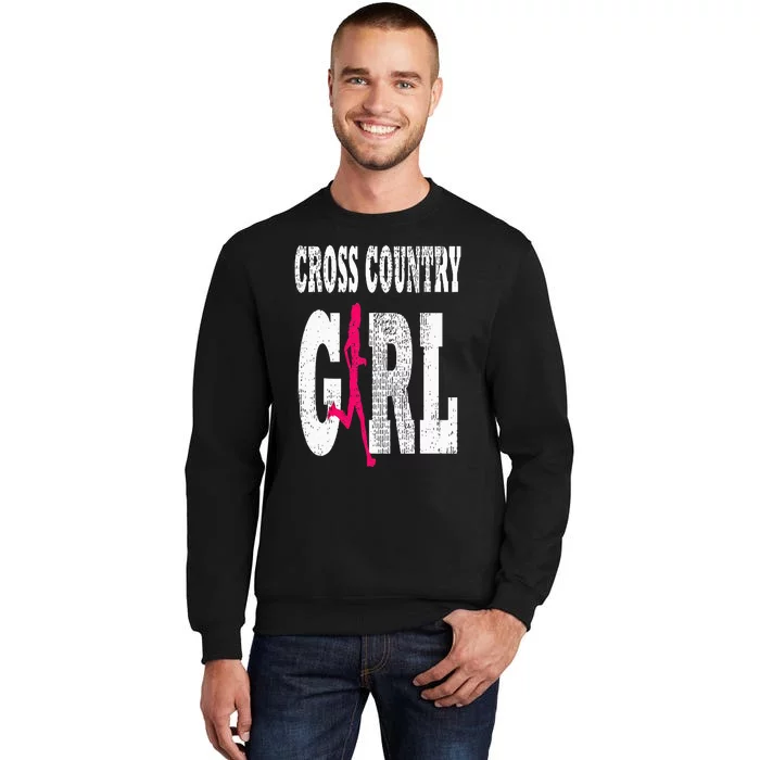 Cross Country Girl Runner Silhouette Sport Gift Tall Sweatshirt