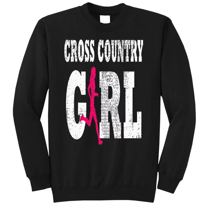 Cross Country Girl Runner Silhouette Sport Gift Tall Sweatshirt