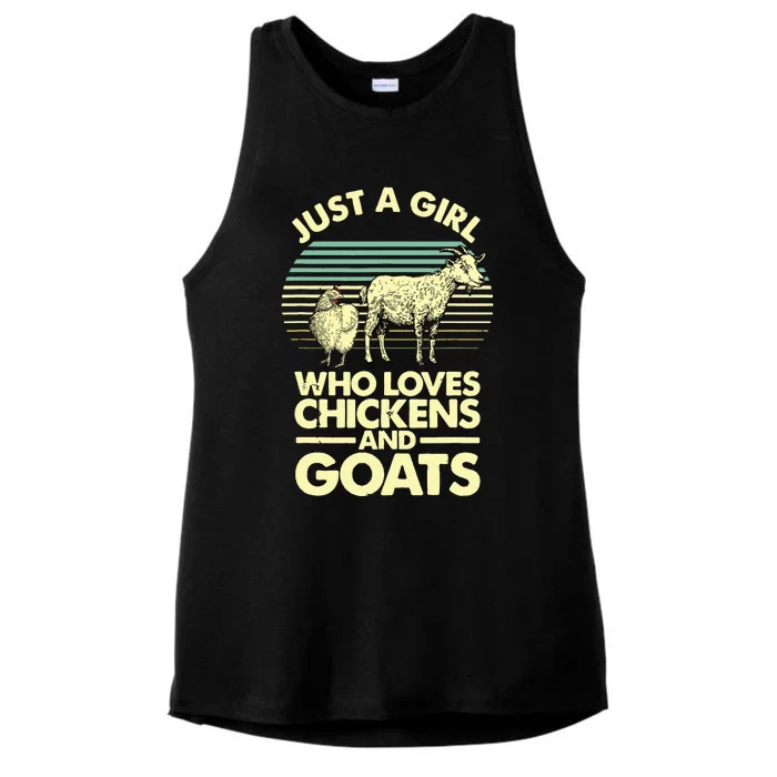 Cool Chicken Goat For Women Girl Chicken Farmer Goat Lovers Ladies Tri-Blend Wicking Tank