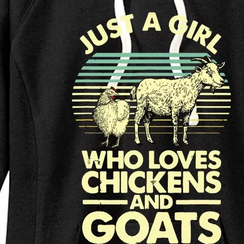 Cool Chicken Goat For Women Girl Chicken Farmer Goat Lovers Women's Fleece Hoodie